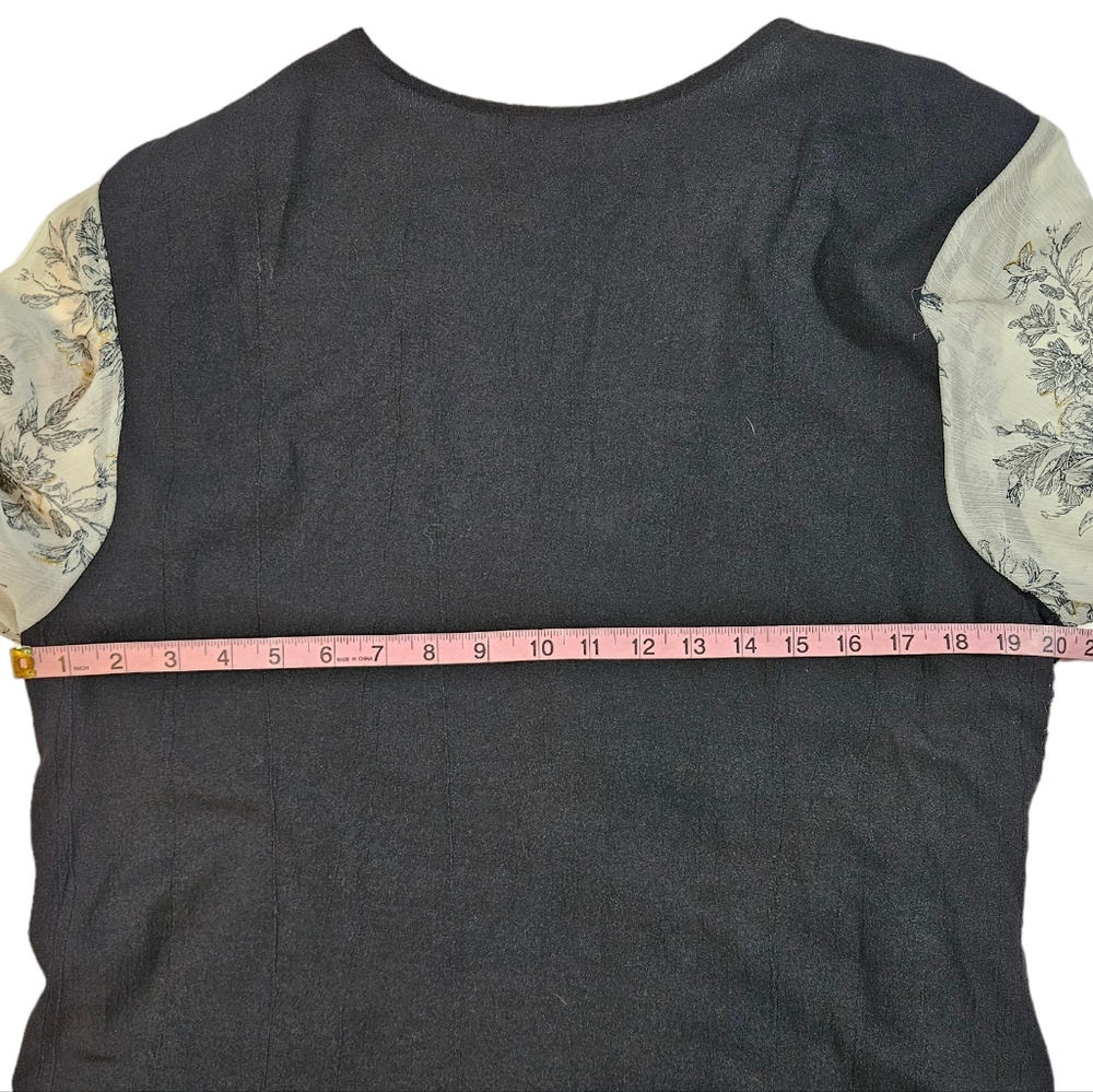 Vintage Spencer Alexis Black White Floral Lace Mixed Media Kimono Jacket Size XL - Picture 16 of 16